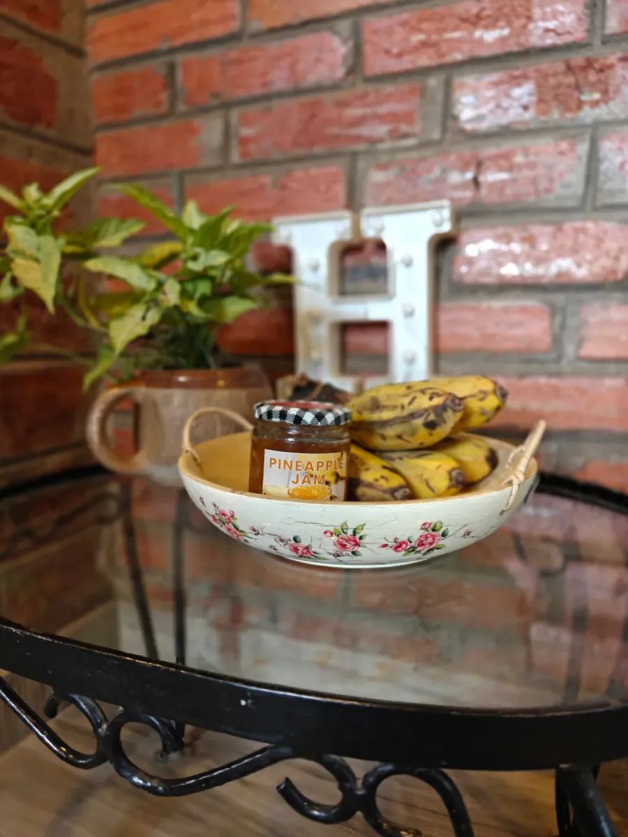 DECOUPAGE ART WOODEN PLATTER (MINI ROSE)