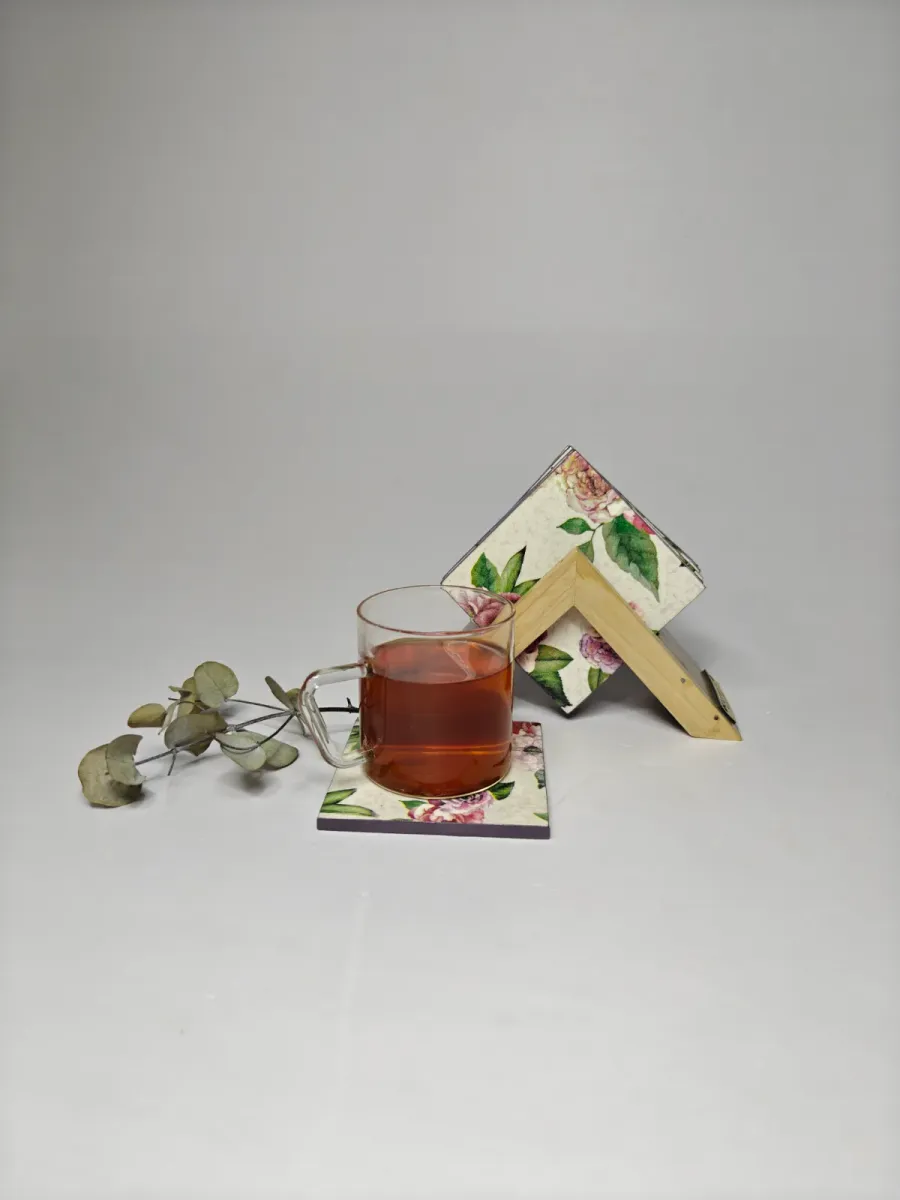 DECOUPAGE ART TEA COASTERS (PASTEL)