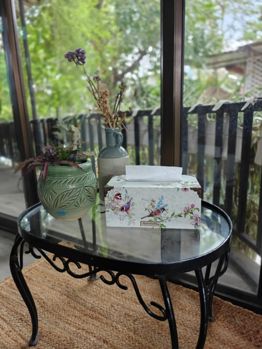 DECOUPAGE ART TISSUE NAPKIN HOLDER (BLOSSOM)