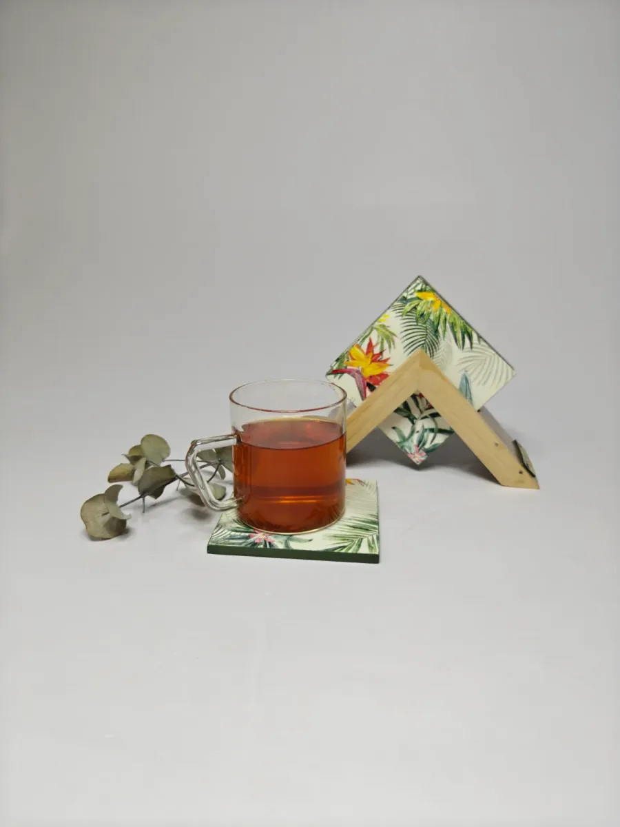DECOUPAGE ART TEA COASTERS (TROPICAL)